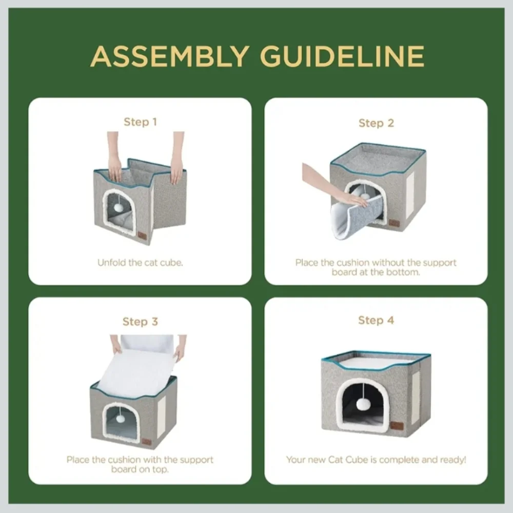 Cat Cube by Bedsure Comfy Pet, Grey NIB .1 - Picture 6 of 15